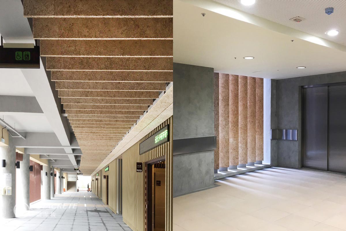 綠建築案例二：台北第二殯儀館_鑽泥板吸音障板天花板系統