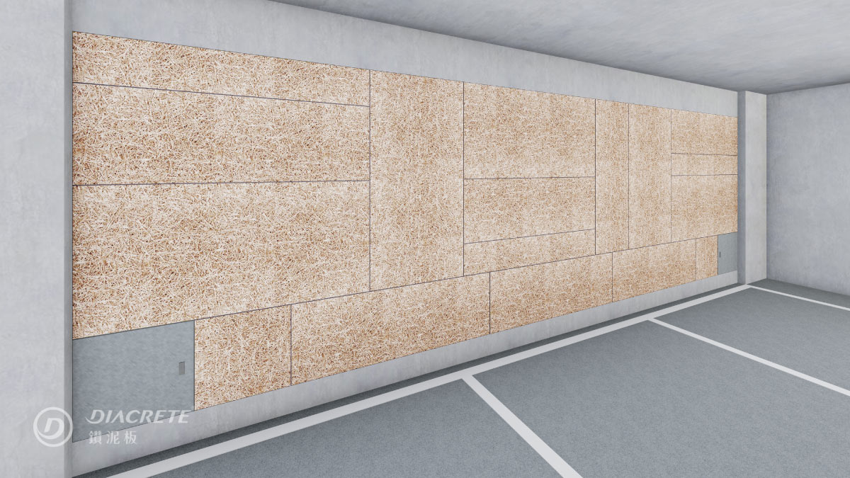 地下停車場牆面設計提案一：矩形格狀分割