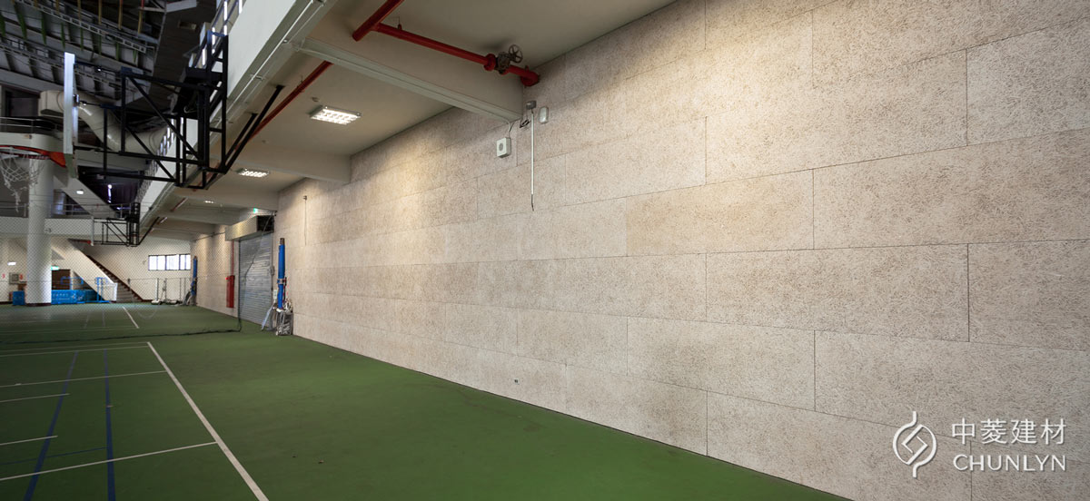 鑽泥板吸音牆案例－桃園元智大學體育館。